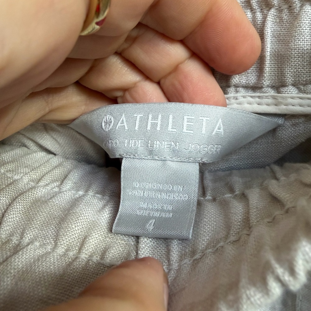 NWT Athleta Cabo Tide Linen Joggers - Picture 6 of 7